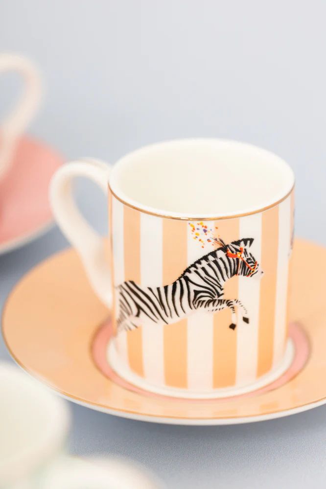 Yvonne Ellen Set 2 Tazzine Caffe’ Giraffa e Zebra - Image 3