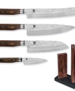 Set 4 coltelli Kai Tim Malzer completo di ceppo magnetico Kai