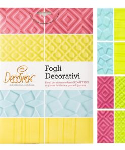 Set 4 Fogli Decorativi Decora per imprimere paste modellabili – Geometrico